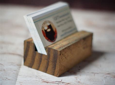 business card desk holder wood|stained wood stair business card.